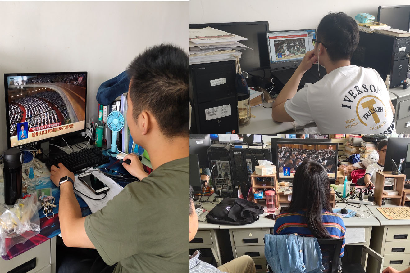 龙8-long8(头号玩家)国际唯一官方网站党员师生正在收看开幕式盛况